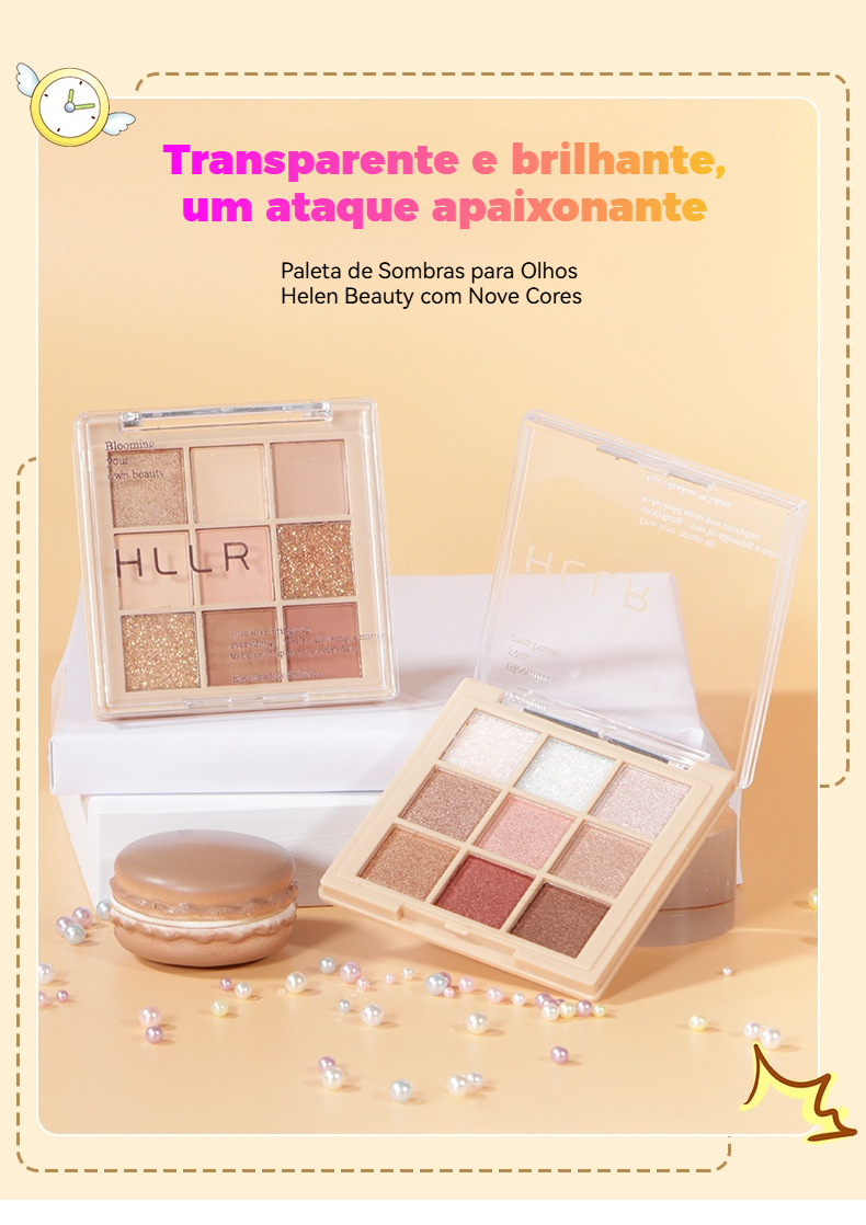 Paleta Tudo-em-Um: 9 Cores de Sombra e Contorno (Mate e Glitter) - Image 2